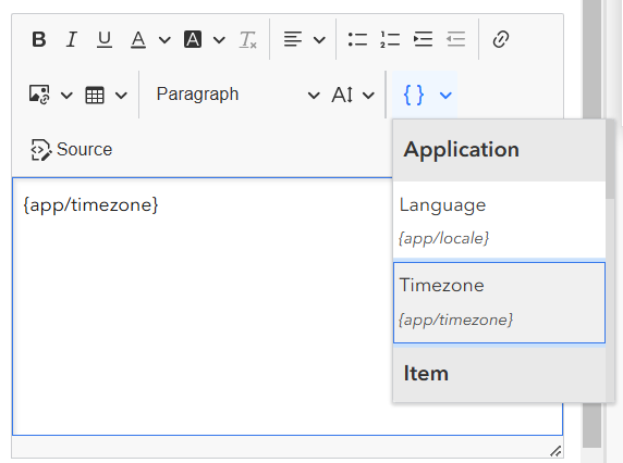 Timezone variable Timezone variable