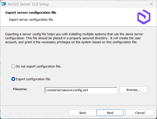 Export a server configuration file.