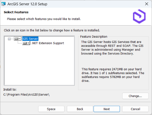 ArcGIS Server Select Features pane